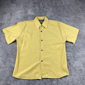 Lavana USA Shirt Buttons Womens 12 Yellow Short Sleeve